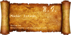 Madár István névjegykártya